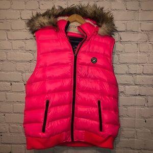 American Eagle Puffer Vest W/ Hood